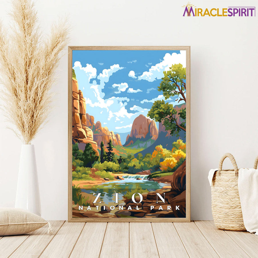 Zion national park, National Parks Wall Poster