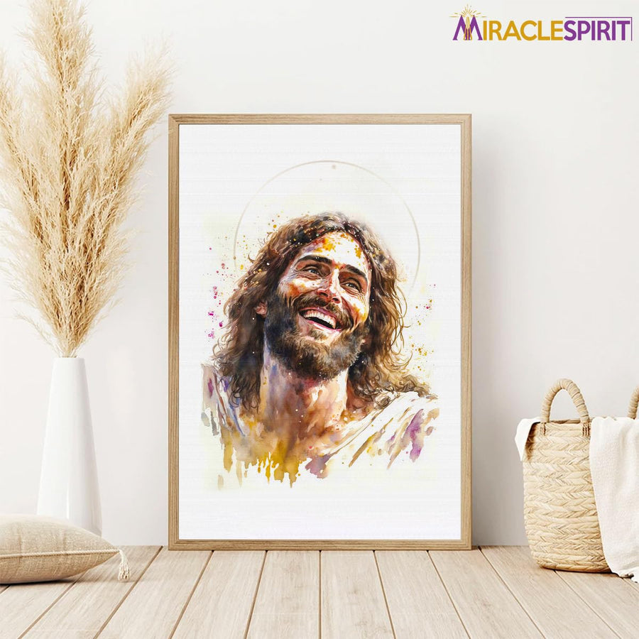 Christ's Smile, Jesus Portrait, Laughing Christ, Picture of Jesus Laughing