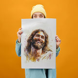 Christ's Smile, Jesus Portrait, Laughing Christ, Picture of Jesus Laughing