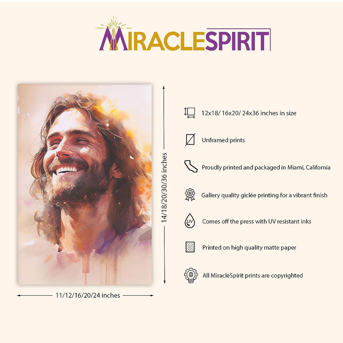 Laughing Christ, Christ's Smile, Jesus Portrait, Picture of Jesus Laughing