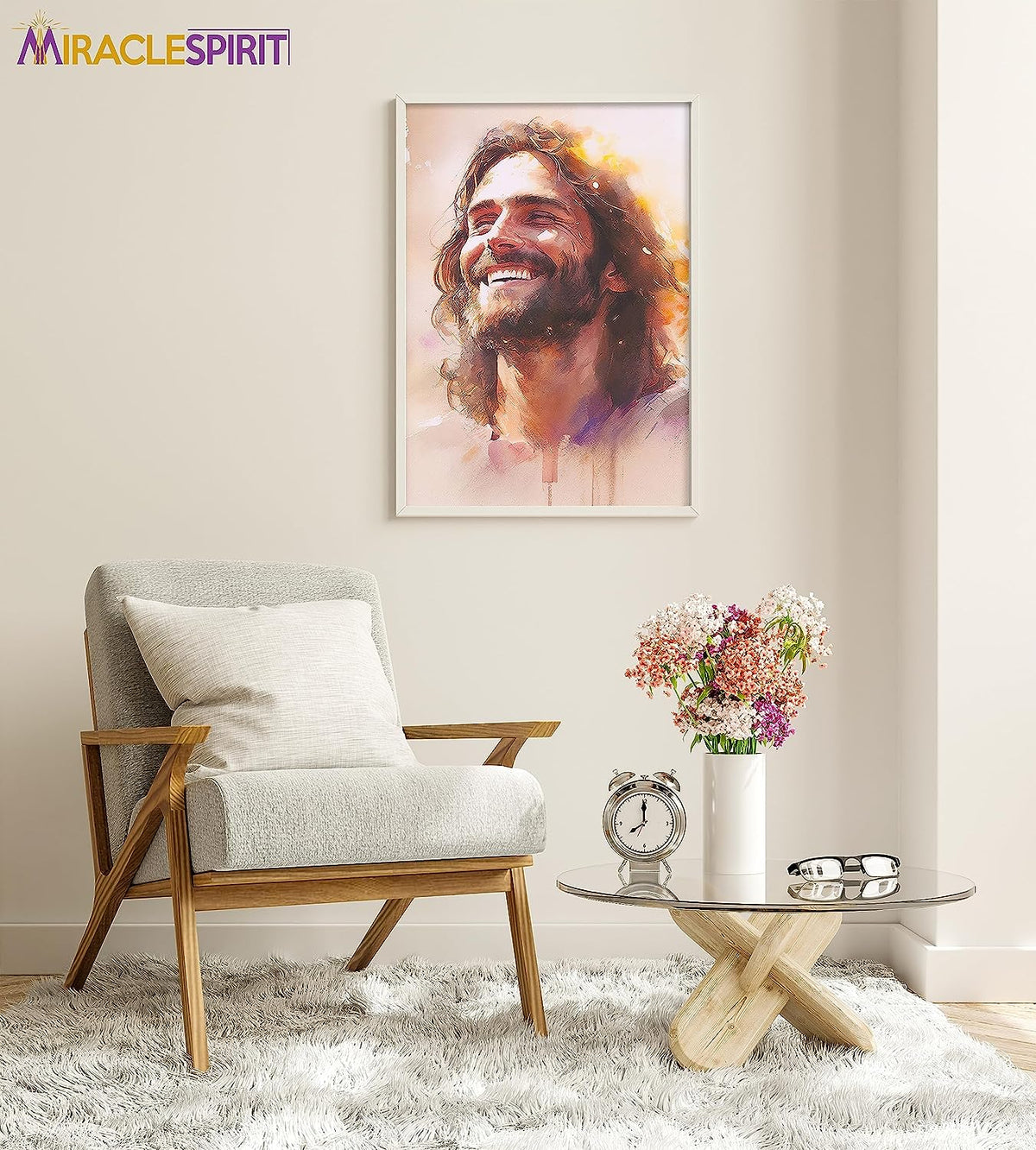 Laughing Christ, Christ's Smile, Jesus Portrait, Picture of Jesus Laughing