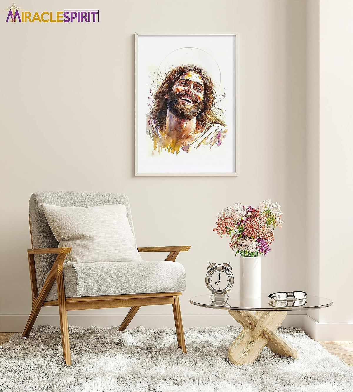 Christ's Smile, Jesus Portrait, Laughing Christ, Picture of Jesus Laughing
