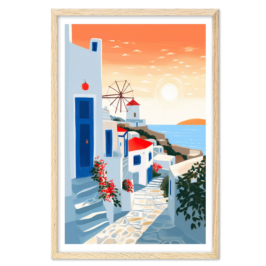 Mykonos Art Print, Travel Print, Travel Poster, Travel Gift, Housewarming Gift (UNFRAMED)