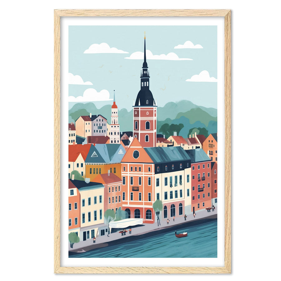 Riga Art Print, Travel Print, Travel Poster, Travel Gift, Housewarming Gift (UNFRAMED)