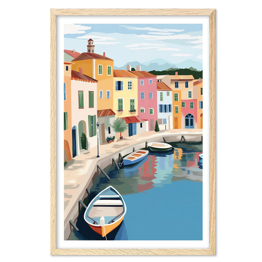 Port Grimaud Art Print, Travel Print, Travel Poster, Travel Gift, Housewarming Gift (UNFRAMED)