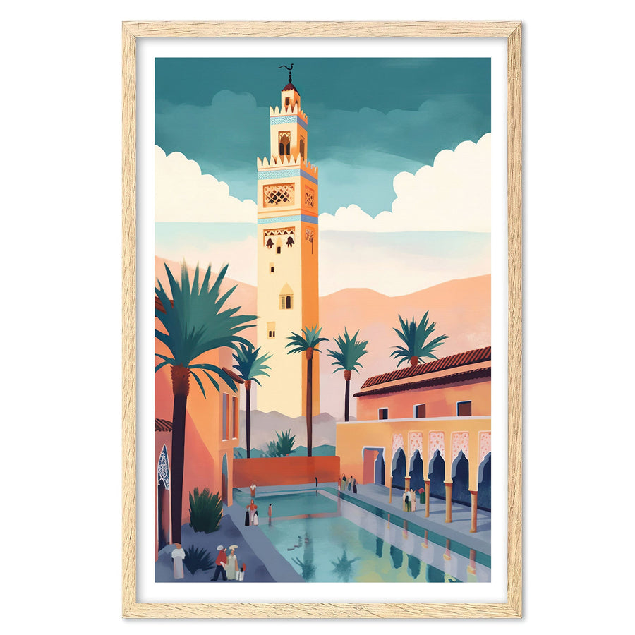Marrakech Art Print, Travel Print, Travel Poster, Travel Gift, Housewarming Gift (UNFRAMED)