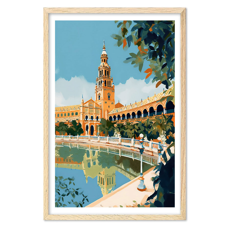 Plaza De Espana Art Print, Travel Print, Travel Poster, Travel Gift, Housewarming Gift (UNFRAMED)