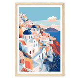 Santorini Art Print, Travel Print, Travel Poster, Travel Gift, Housewarming Gift (UNFRAMED)