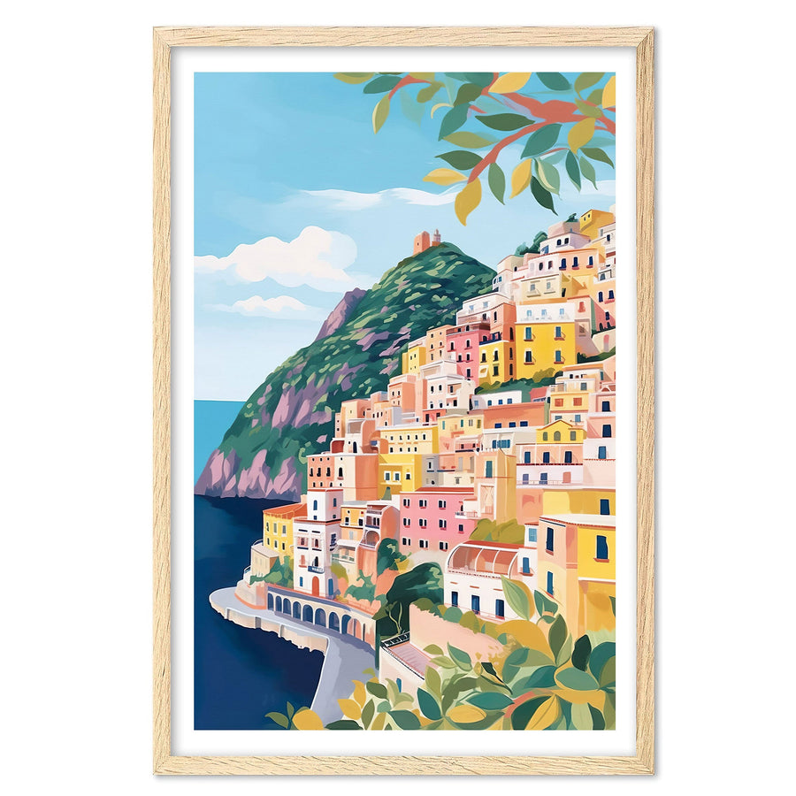 Positano Art Print, Travel Print, Travel Poster, Travel Gift, Housewarming Gift (UNFRAMED)