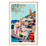 Amalfi Coast Art Print, Travel Print, Travel Poster, Travel Gift, Housewarming Gift (UNFRAMED)