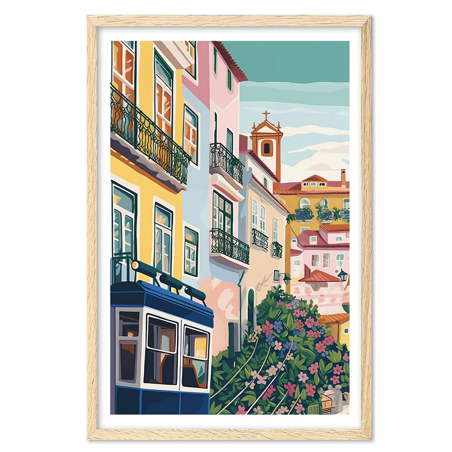 Lisbon Art Print, Travel Print, Travel Poster, Travel Gift, Housewarming Gift (UNFRAMED)