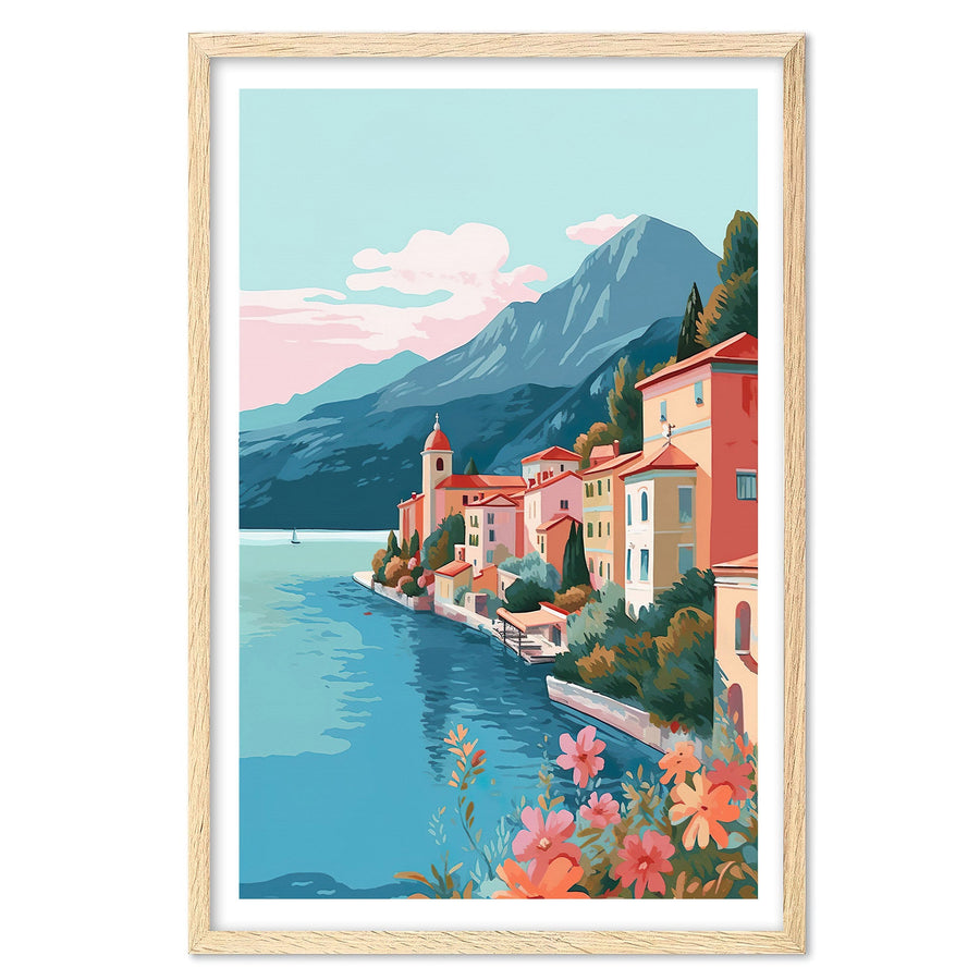 Lake Garda Art Print, Travel Print, Travel Poster, Travel Gift, Housewarming Gift (UNFRAMED)
