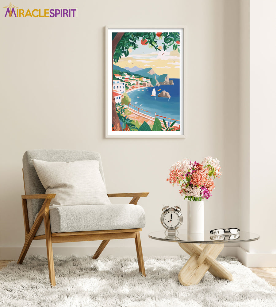 Capri Italy Art Print, Travel Print, Travel Poster, Travel Gift, Housewarming Gift (UNFRAMED)