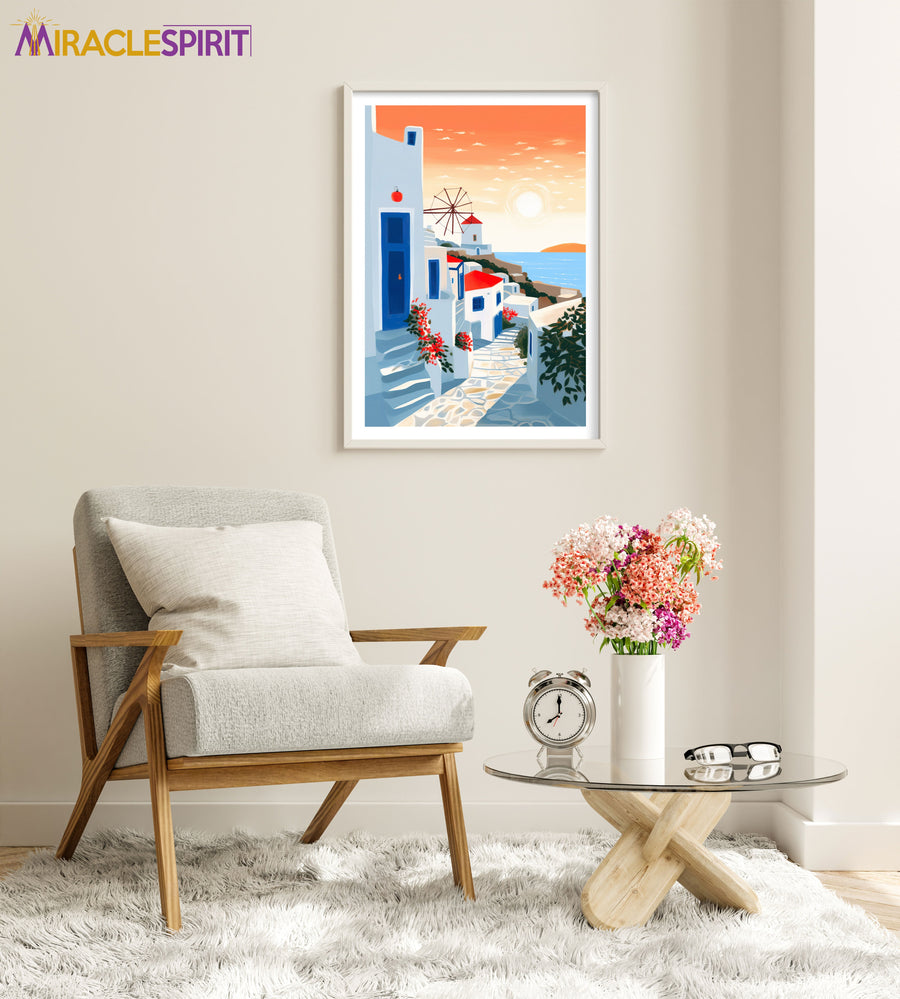 Mykonos Art Print, Travel Print, Travel Poster, Travel Gift, Housewarming Gift (UNFRAMED)