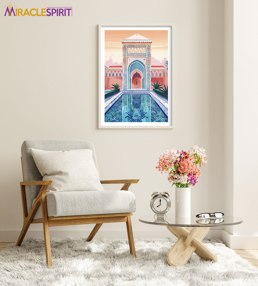 Marrakech Art Print, Travel Print, Travel Poster, Travel Gift, Housewarming Gift (UNFRAMED)