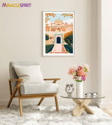 Amber Palace Jaipur Art Print, Travel Print, Travel Poster, Travel Gift, Housewarming Gift (UNFRAMED)