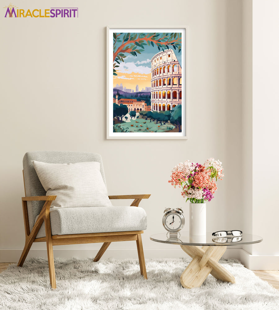 The Colosseum Art Print, Travel Print, Travel Poster, Travel Gift, Housewarming Gift (UNFRAMED)