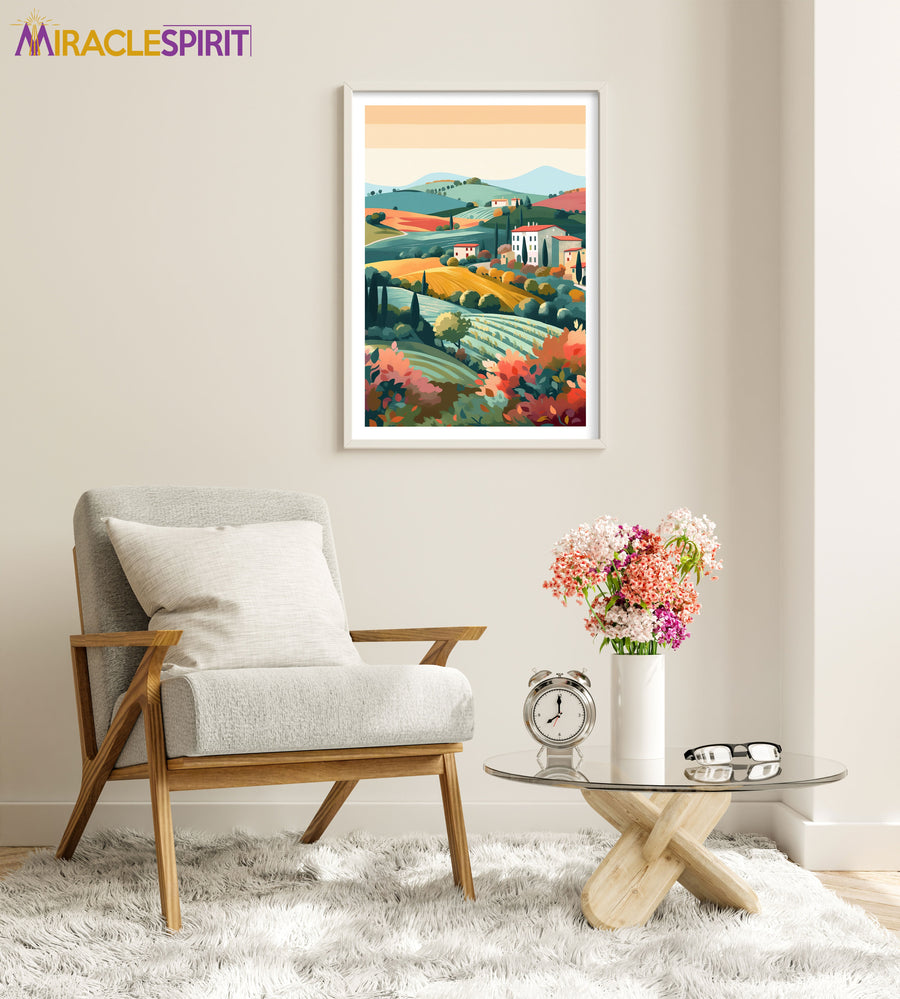 Tuscany Art Print, Travel Print, Travel Poster, Travel Gift, Housewarming Gift (UNFRAMED)