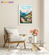 Swiss Alps Art Print, Travel Print, Travel Poster, Travel Gift, Housewarming Gift (UNFRAMED)