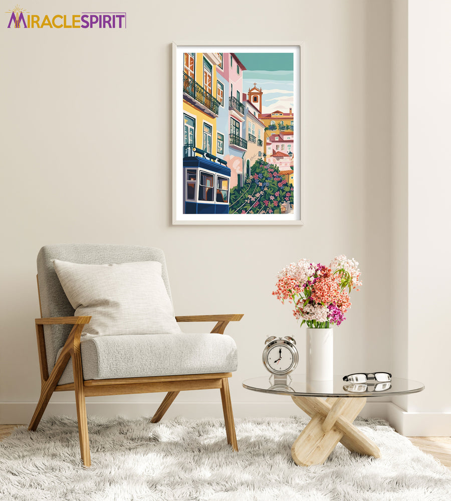 Lisbon Art Print, Travel Print, Travel Poster, Travel Gift, Housewarming Gift (UNFRAMED)