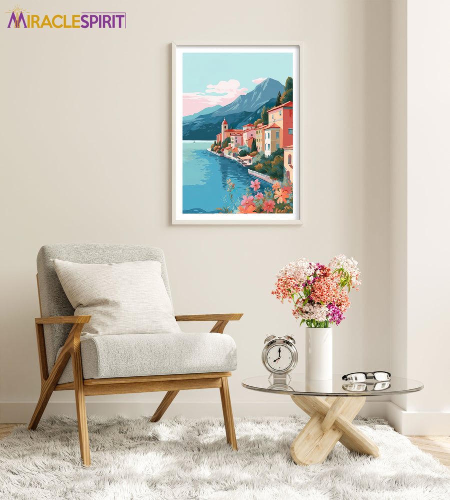 Lake Garda Art Print, Travel Print, Travel Poster, Travel Gift, Housewarming Gift (UNFRAMED)