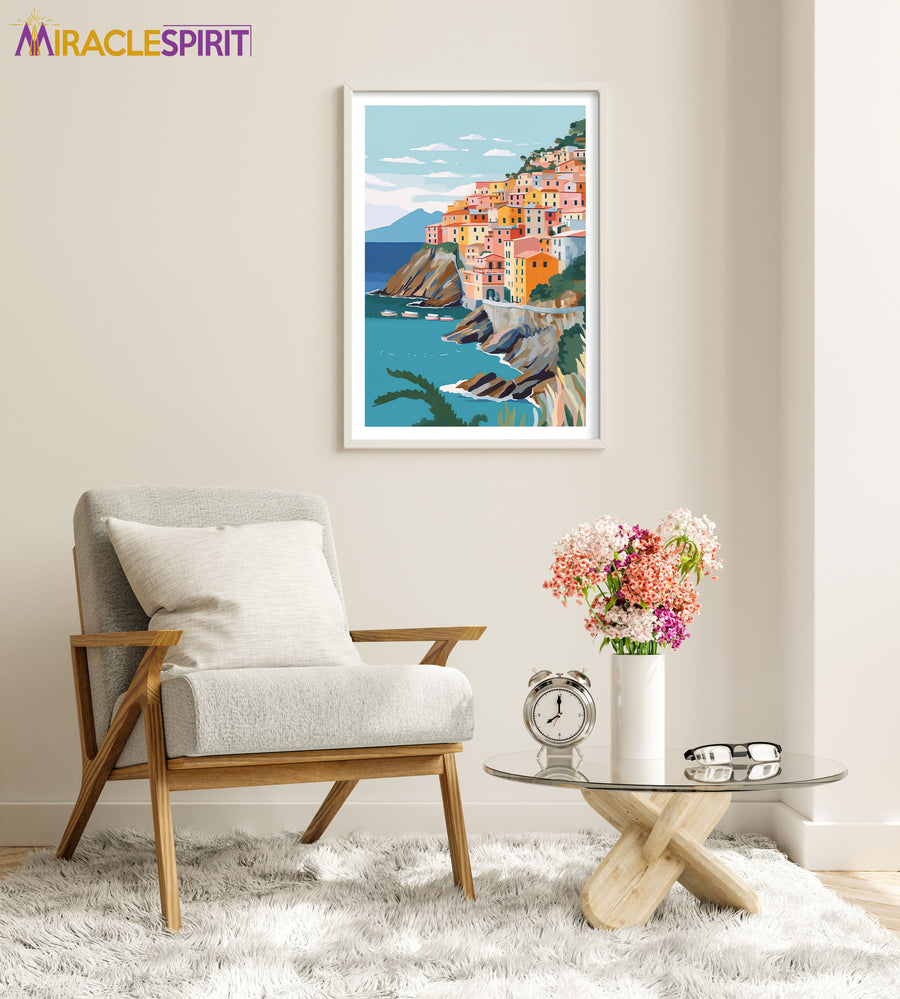 33.Cinque Terre Art Print, Travel Print, Travel Poster, Travel Gift, Housewarming Gift (UNFRAMED)