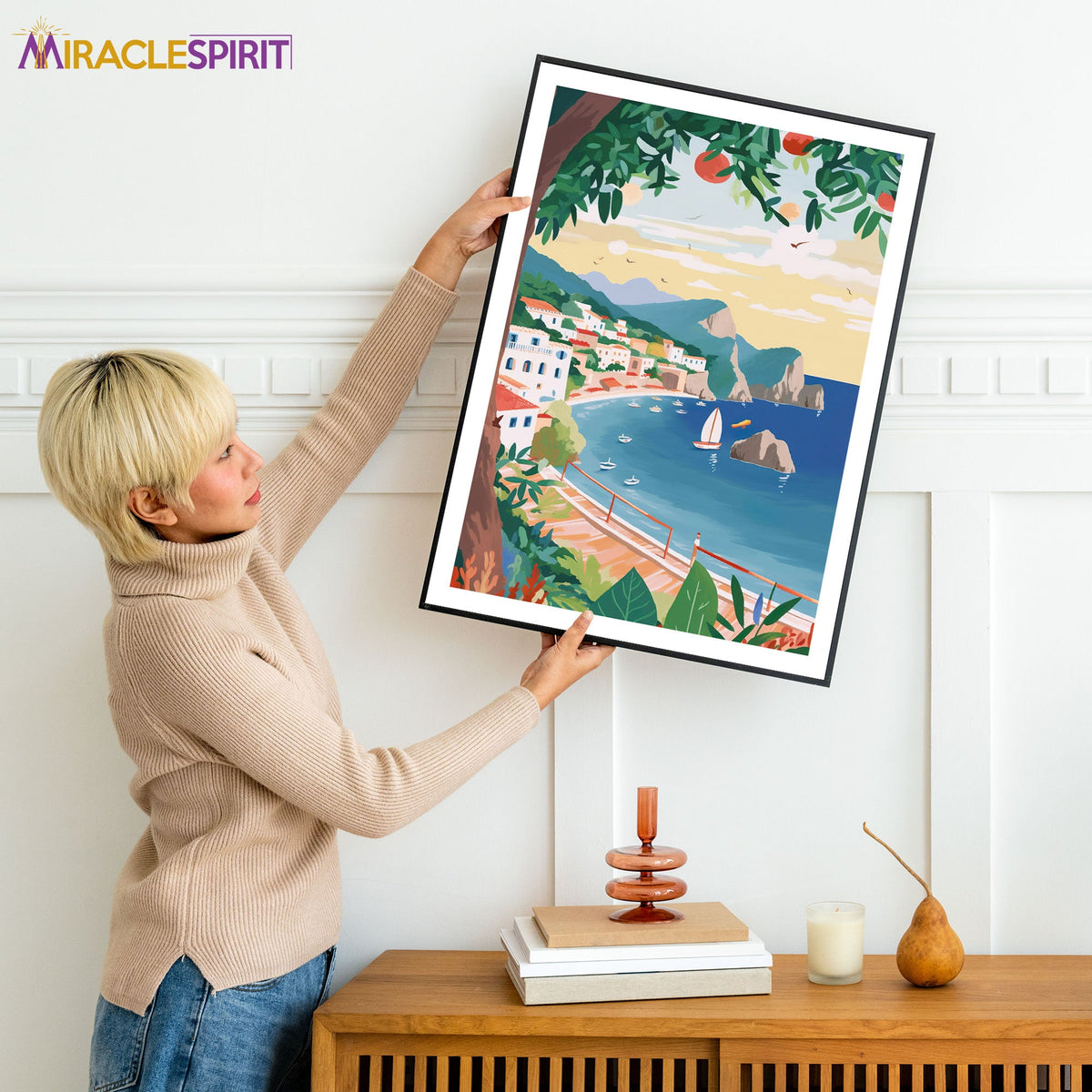 Capri Italy Art Print, Travel Print, Travel Poster, Travel Gift, Housewarming Gift (UNFRAMED)