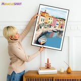 Port Grimaud Art Print, Travel Print, Travel Poster, Travel Gift, Housewarming Gift (UNFRAMED)