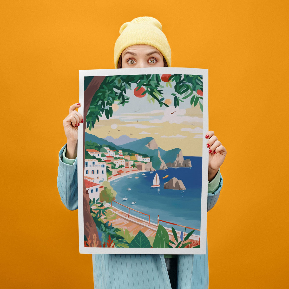 Capri Italy Art Print, Travel Print, Travel Poster, Travel Gift, Housewarming Gift (UNFRAMED)