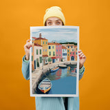 Port Grimaud Art Print, Travel Print, Travel Poster, Travel Gift, Housewarming Gift (UNFRAMED)