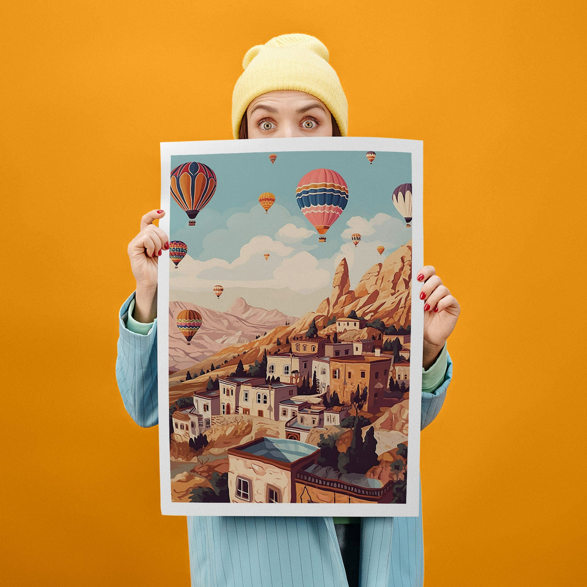 Cappadocia Art Print, Travel Print, Travel Poster, Travel Gift, Housewarming Gift (UNFRAMED)