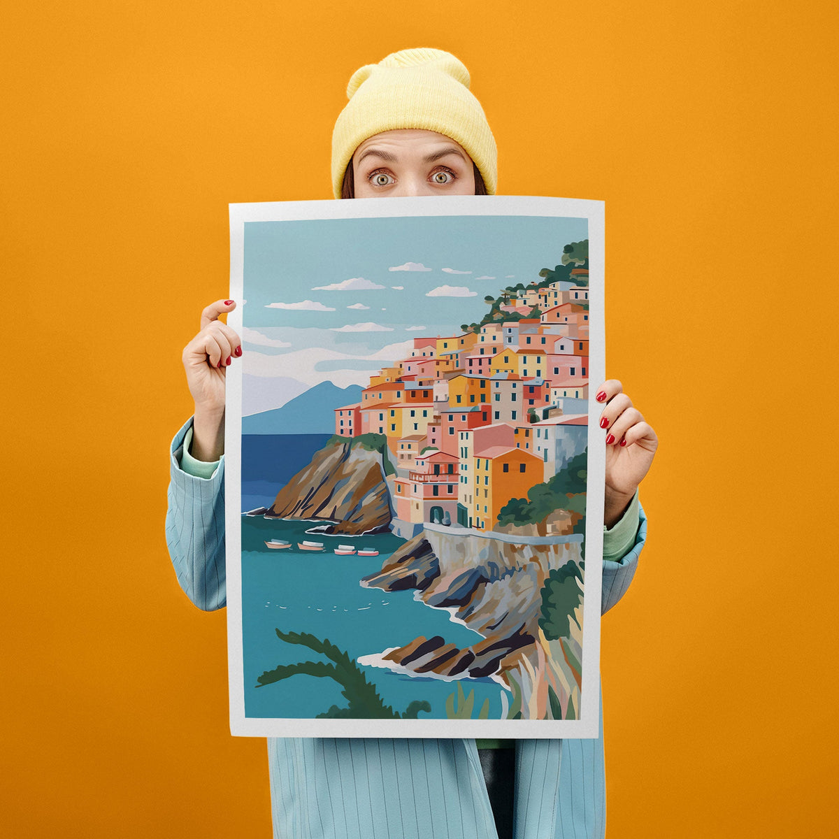 33.Cinque Terre Art Print, Travel Print, Travel Poster, Travel Gift, Housewarming Gift (UNFRAMED)