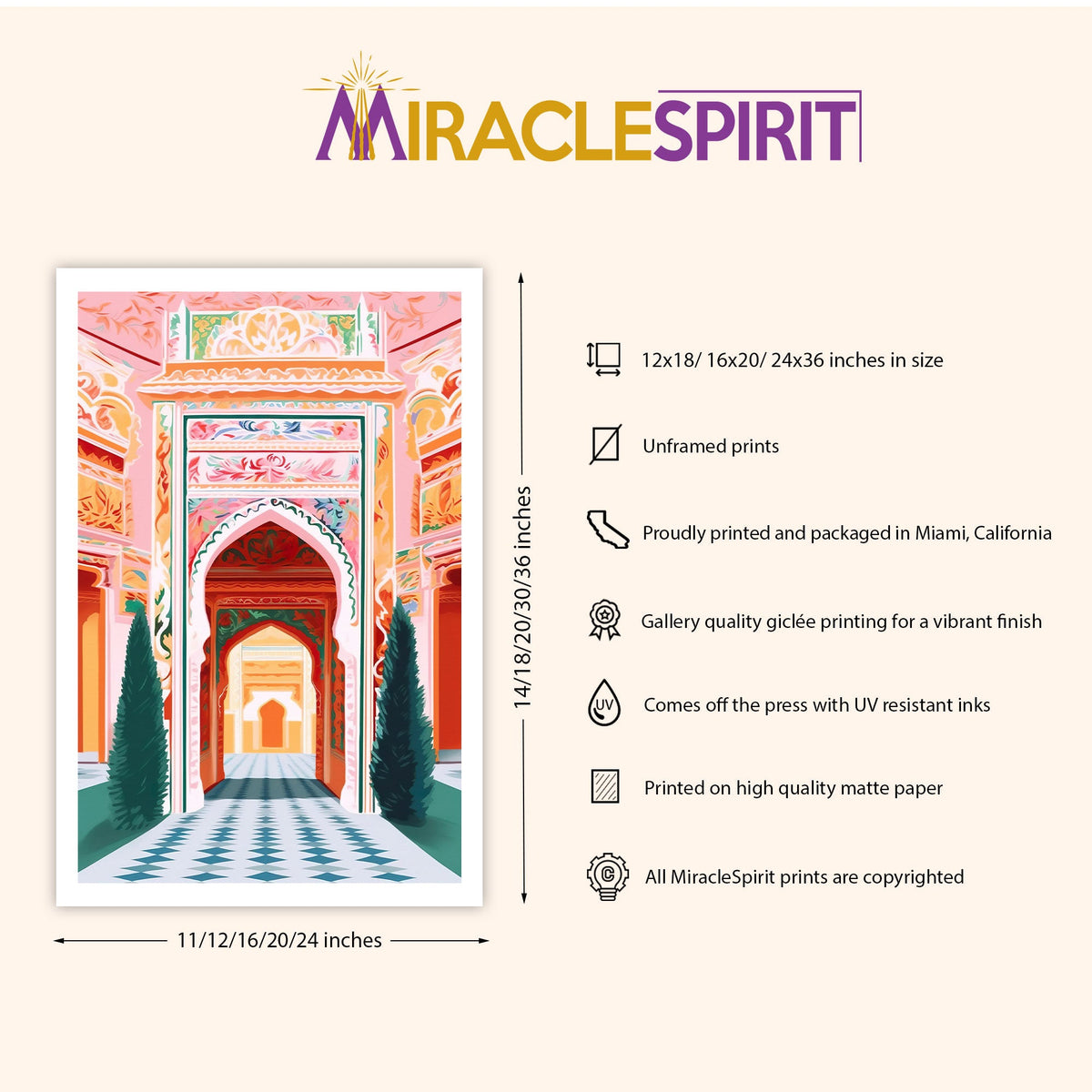 Patrika Gate Art Print, Travel Print, Travel Poster, Travel Gift, Housewarming Gift (UNFRAMED)
