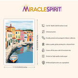 Port Grimaud Art Print, Travel Print, Travel Poster, Travel Gift, Housewarming Gift (UNFRAMED)