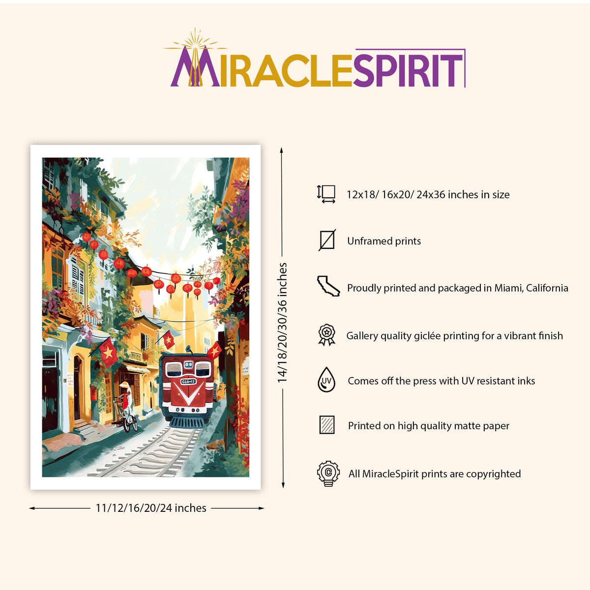 vietnam Art Print, Travel Print, Travel Poster, Travel Gift, Housewarming Gift (UNFRAMED)