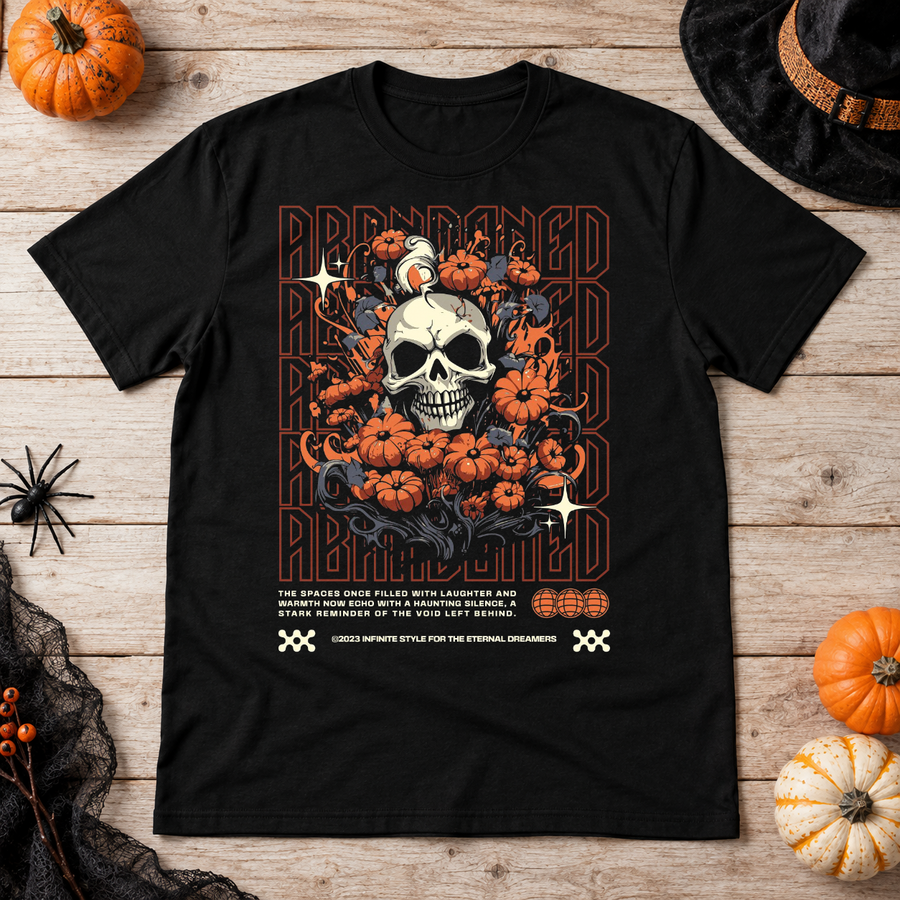 Abbandoned T-Shirt – Classic Halloween Graphic Design Graphic Tee - Color: black