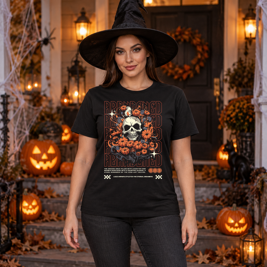 Abbandoned T-Shirt – Classic Halloween Graphic Design Graphic Tee - Color: black
