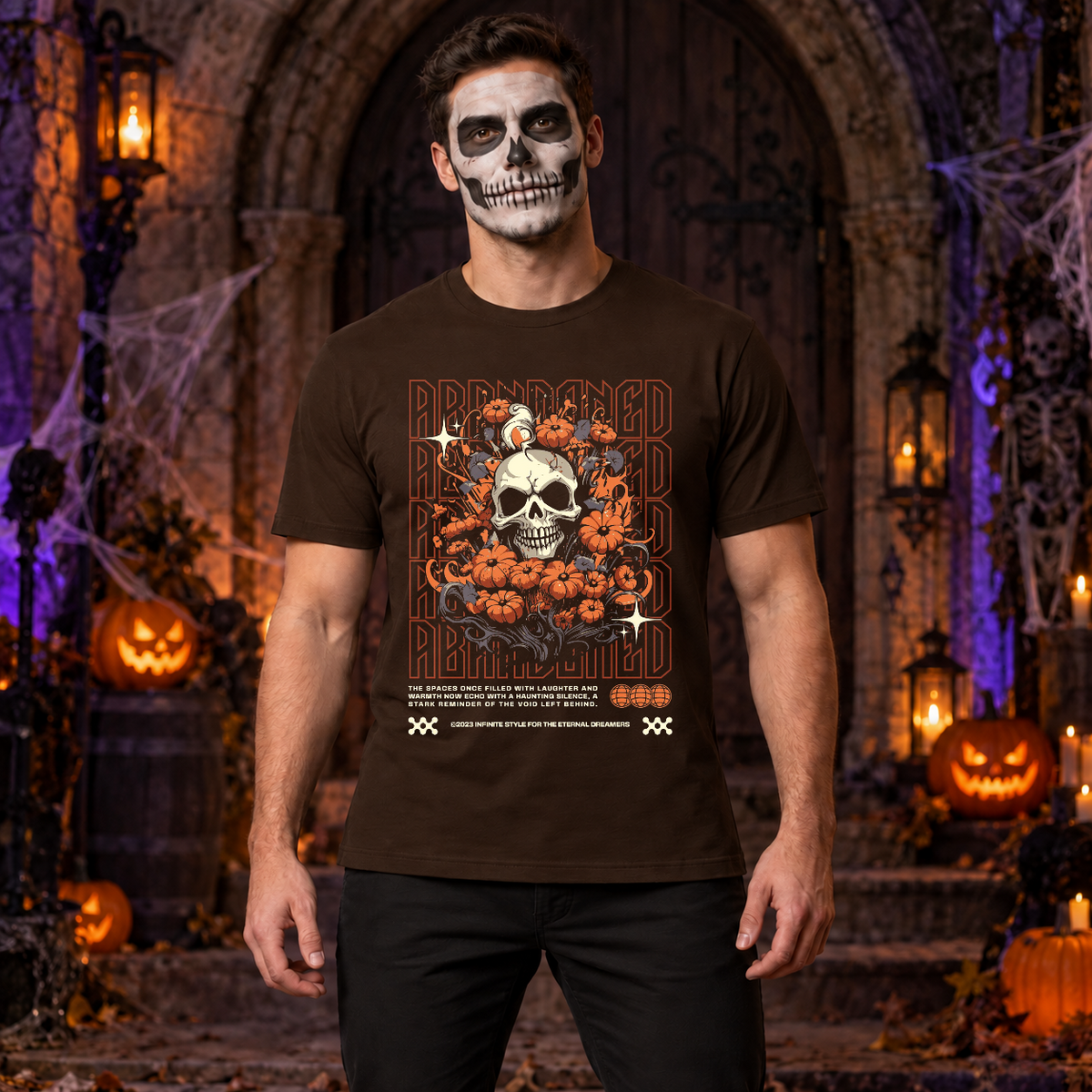 Abbandoned T-Shirt – Punk Rock Streetwear Graphic Graphic Tee - Color: chocolate