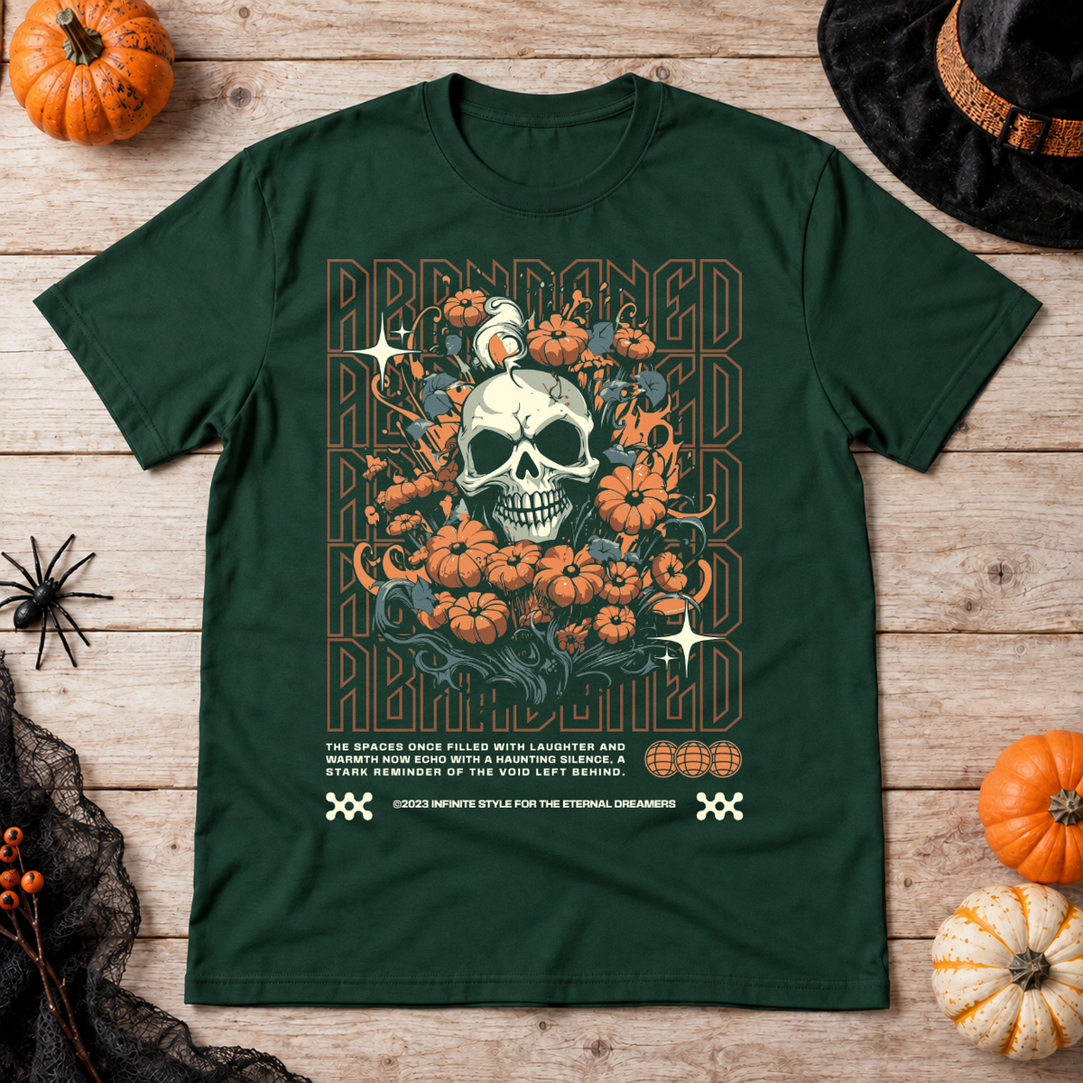Abbandoned T-Shirt – Punk Rock Streetwear Graphic Graphic Tee - Color: forest green