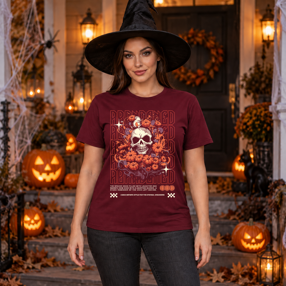Abbandoned T-Shirt – Punk Rock Streetwear Graphic Graphic Tee - Color: maroon