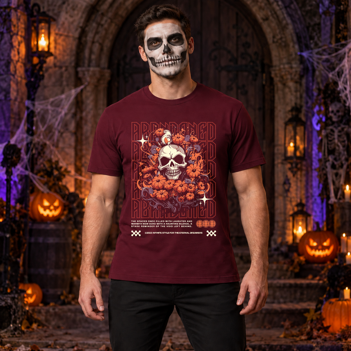 Abbandoned T-Shirt – Punk Rock Streetwear Graphic Graphic Tee - Color: maroon