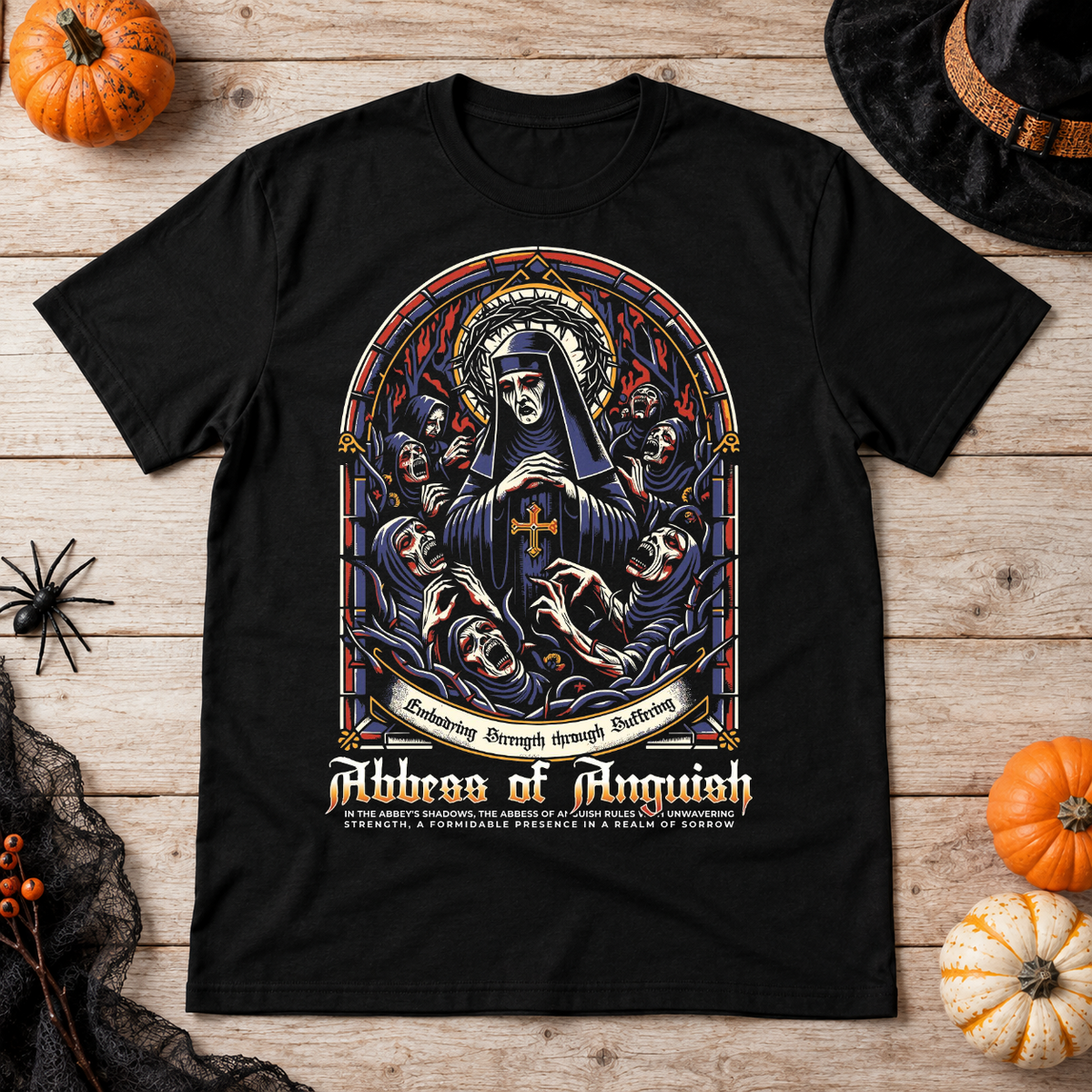Abbes of Anguish T-Shirt – Dark Streetwear Graphic Design Graphic Tee - Color: black