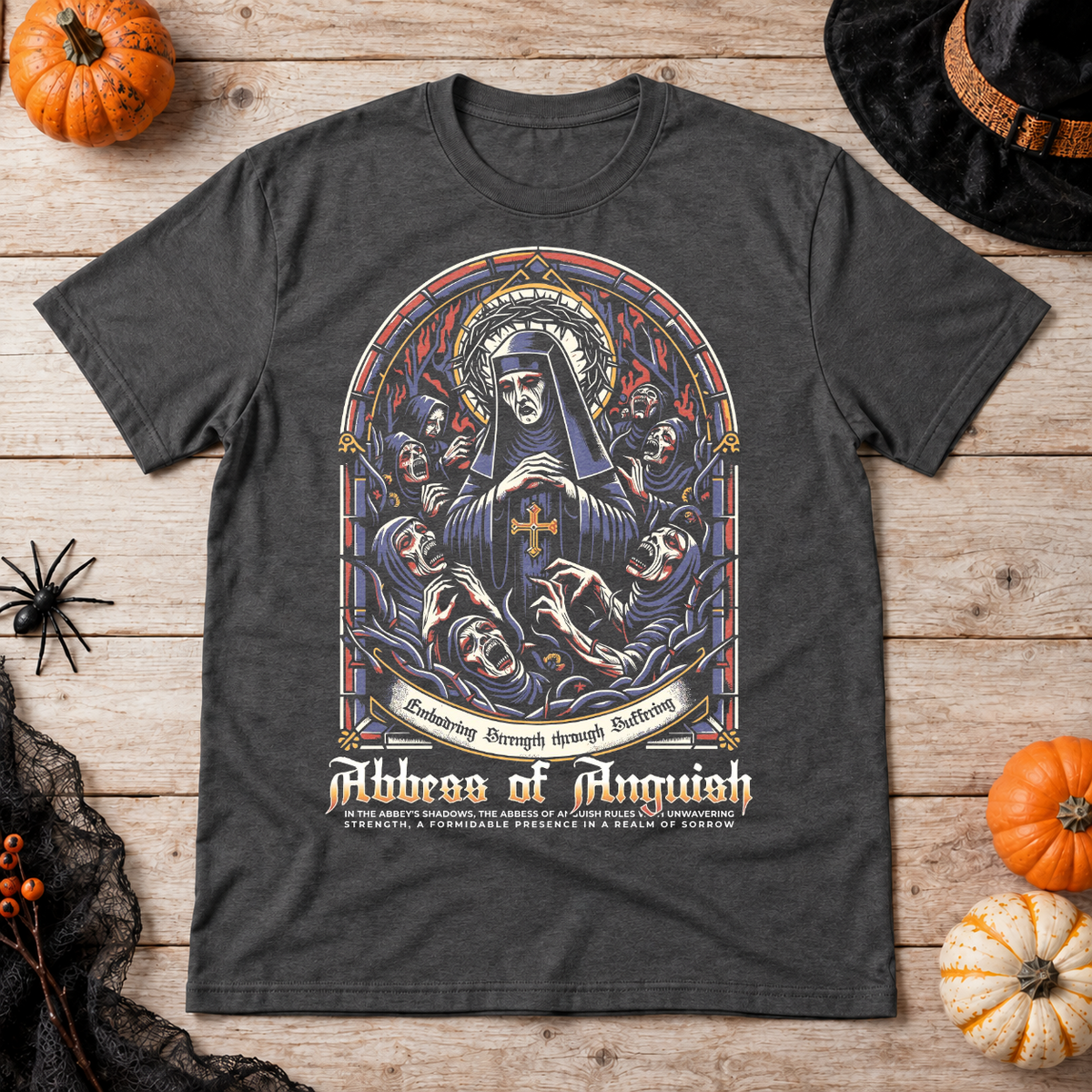 Abbes of Anguish T-Shirt – Dark Streetwear Graphic Design Graphic Tee - Color: dark heather