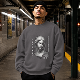 Aegis Bust Sweatshirt – Experimental Typography Graphic Sweatshirt - Color: charcoal
