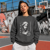 Aegis Bust Sweatshirt – Experimental Typography Graphic Sweatshirt - Color: dark heather