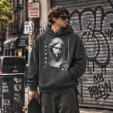 Aegis Bust T-Shirt – Experimental Typography Graphic Tee - Color: dark heather