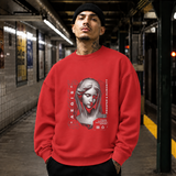 Aegis Bust T-Shirt – Experimental Typography Graphic Tee - Color: red