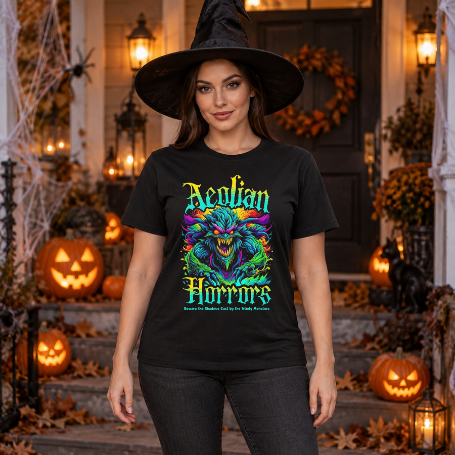 Aeolian Horrors T-Shirt – Dark Editorial Graphic Design Graphic Tee - Color: black