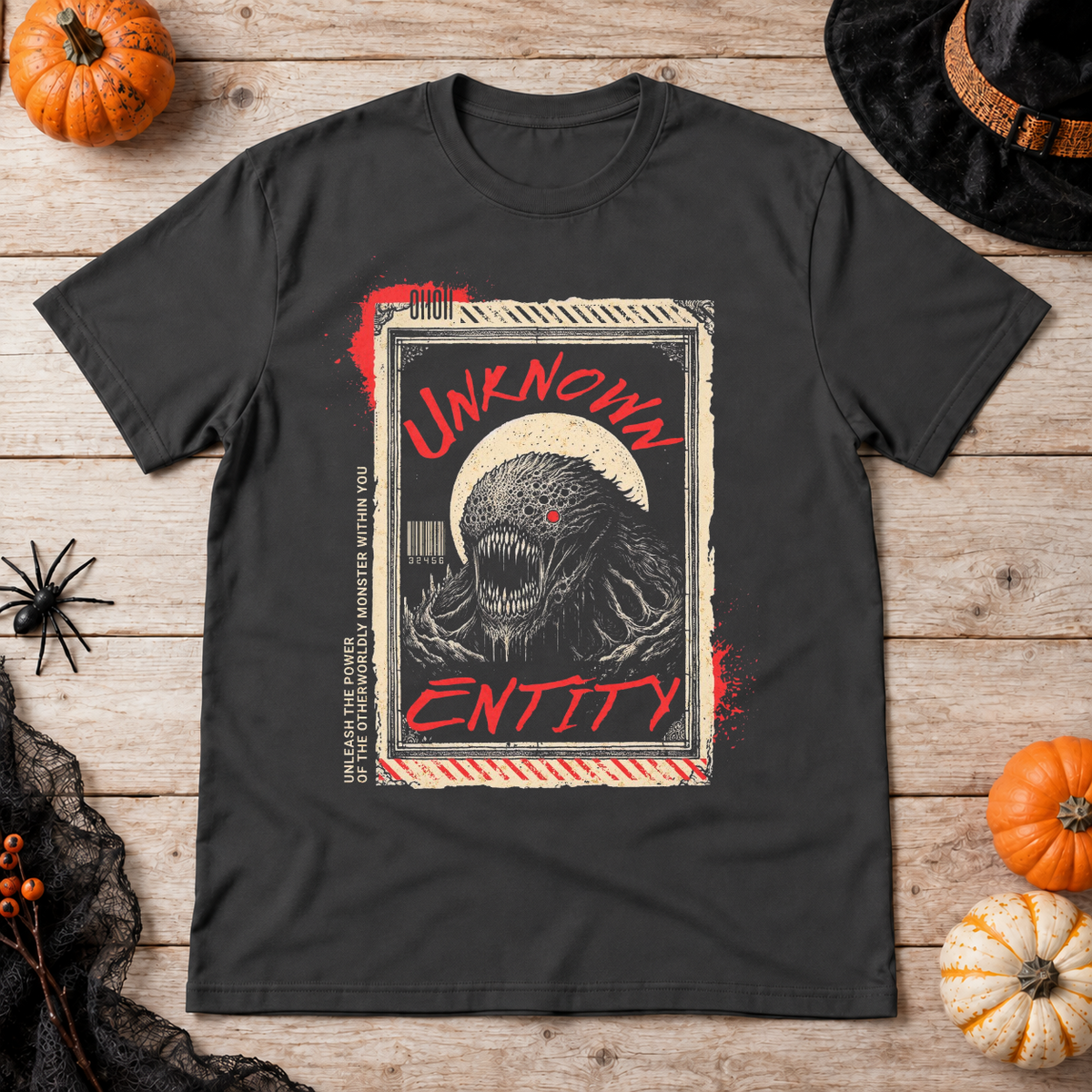 Alien monster T-Shirt – Zombie & Monster Horror Graphic Graphic Tee - Color: charcoal