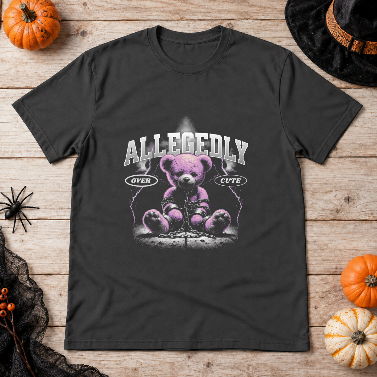 Allegedly T-Shirt – Dark Editorial Graphic Design Graphic Tee - Color: charcoal